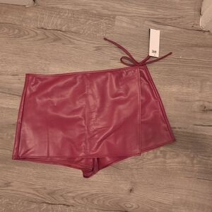 Zara Pink Faux Leather Skorts